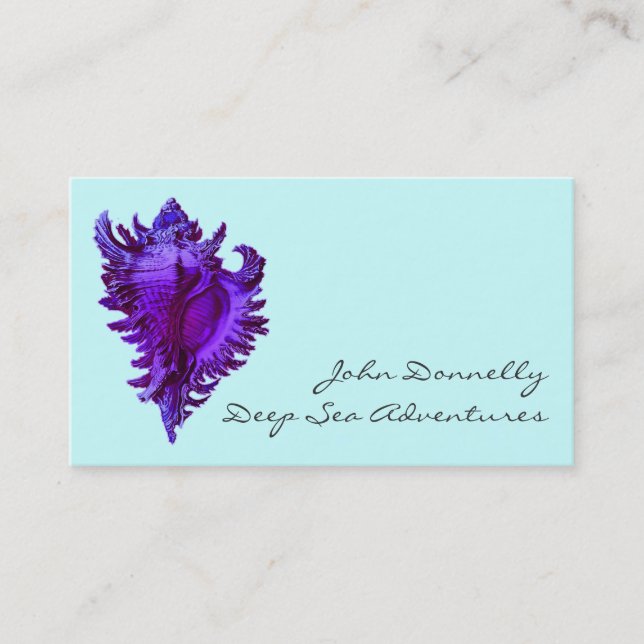 Blue Sea Shell Business Cards (Front)