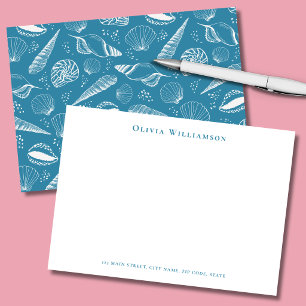 Blue Sea Shell Coastal Card