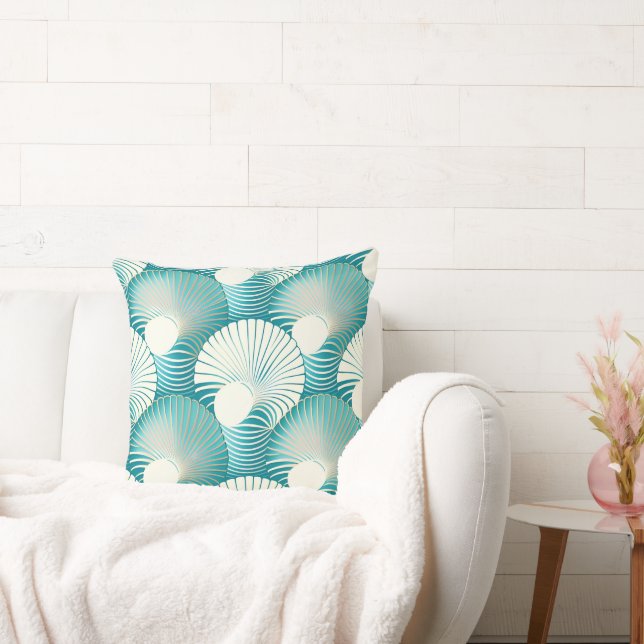 Blue sea shell pattern cushion (Couch)