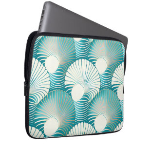 Blue sea shell pattern laptop sleeve