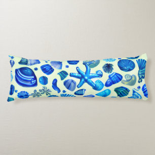 Blue Sea Shells Ocean Pattern Body Cushion