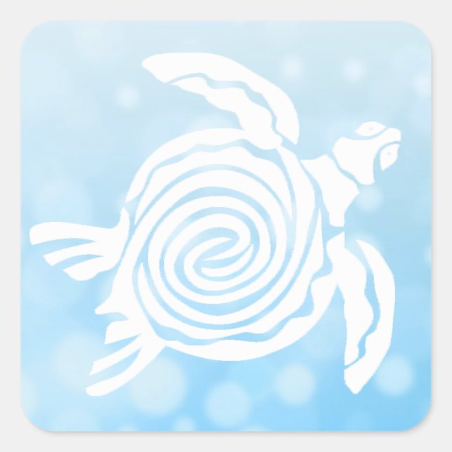 Blue Sea Tropical Turtle Stickers (Front)