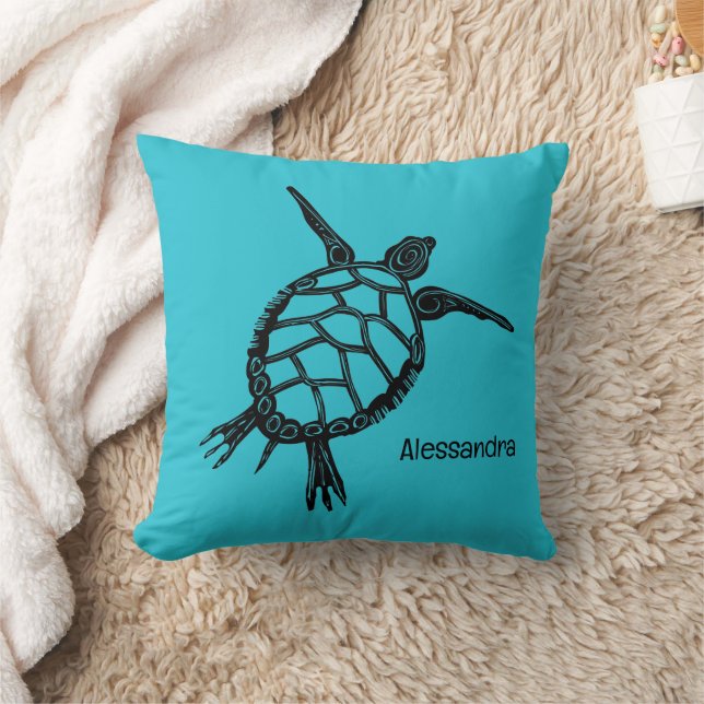 Blue Sea Turtle  Cushion (Blanket)