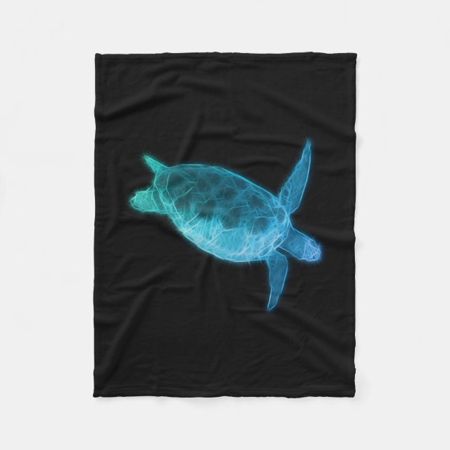 Blue Sea Turtle Fleece Blanket (Front)