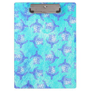Blue Sea Turtle Print Clipboard
