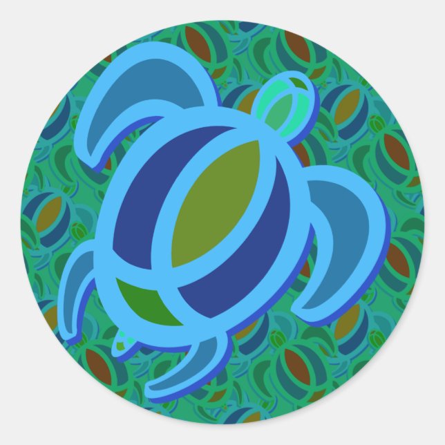Blue Sea Turtle Stickers (Front)