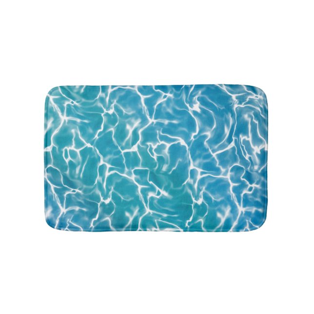 Blue sea Water Bath Mat (Front)