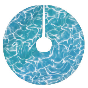 Blue Sea Water Brushed Polyester Tree Skirt