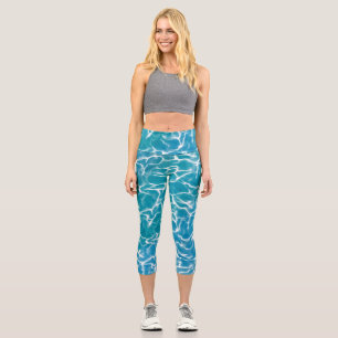 Blue sea Water Capri Leggings