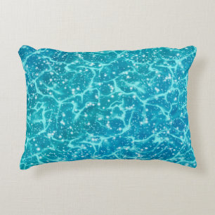 Blue sea Water with Sparkles Decorative Cushion