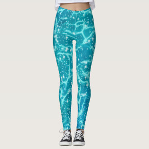 Blue Sea Water with Sparkles Leggings