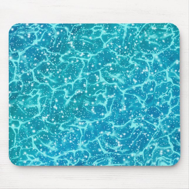 Blue sea Water with Sparkles Mouse Pad (Front)