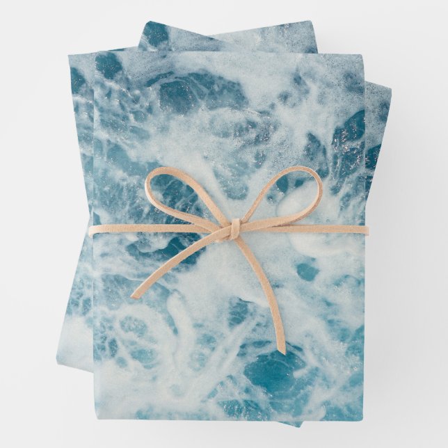 Blue Sea Water Wrapping Paper Sheet (In situ)