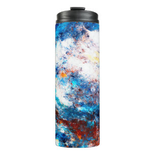 Blue sea wave. Artistic splashes of bright paints. Thermal Tumbler