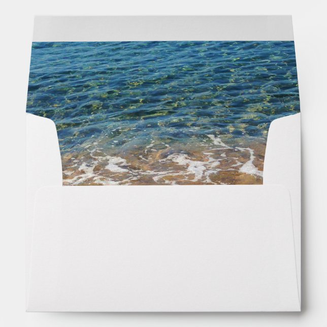 Blue Sea Waves - Beach Water and Sand Envelopes (Back (Bottom))