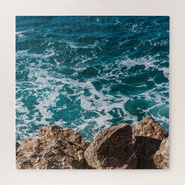 Blue sea waves jigsaw puzzle (Horizontal)