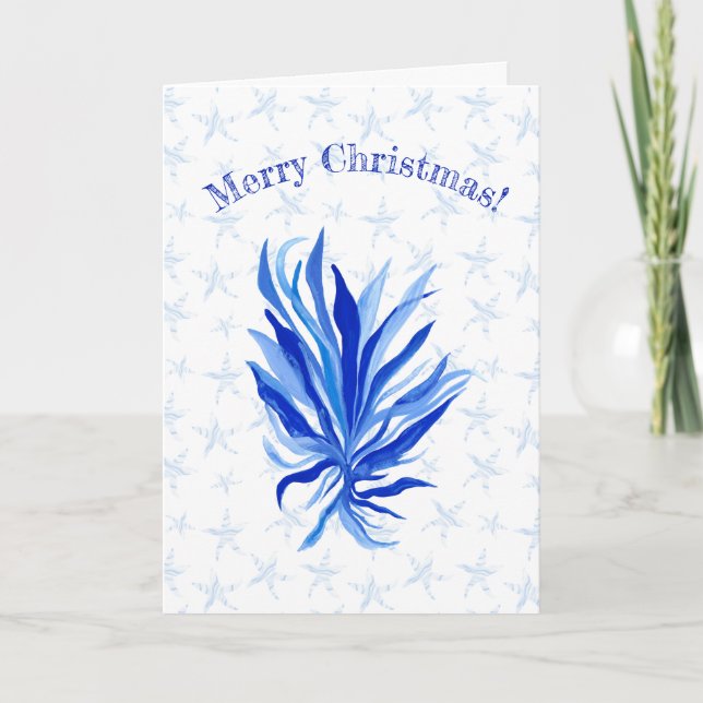 Blue seagrass-starfish-custom name card (Front)