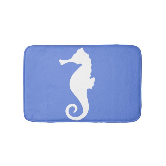 Blue Seahorse Bath Mat (Front)