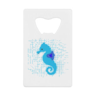 Blue Seahorse On Distressed Background