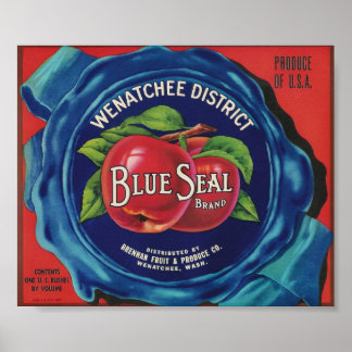 blue seal apples poster