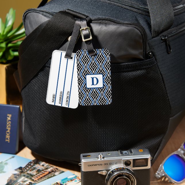 Blue Seamless  Pattern  Luggage Tag (Front & Back)