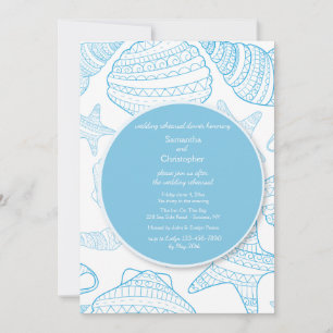 Blue Seas Shells Invitation