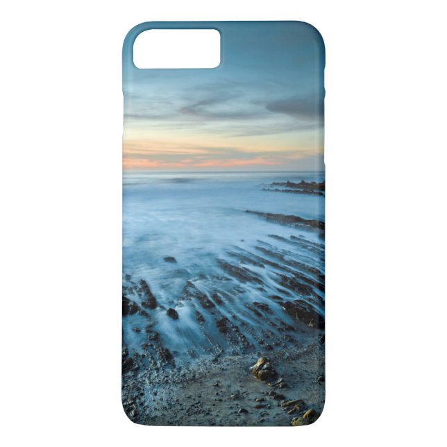 Blue seascape at sunset, California Case-Mate iPhone Case (Back)