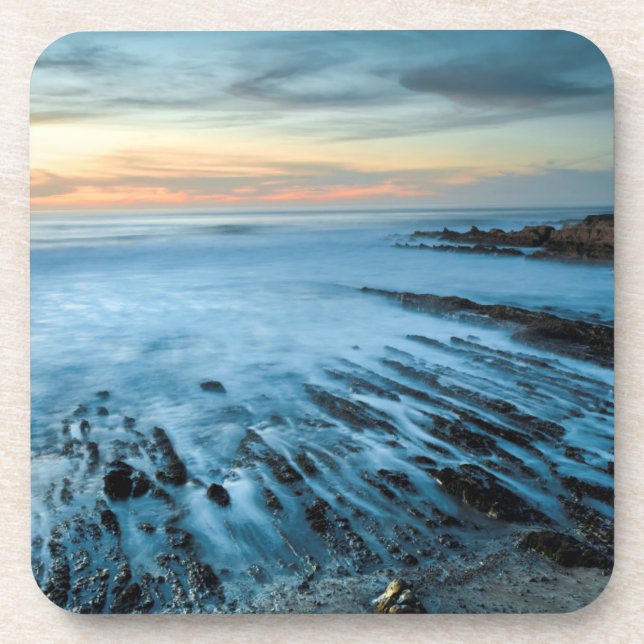 Blue seascape at sunset, California Coaster (Front)