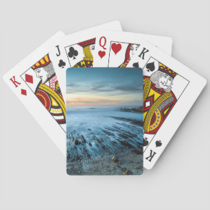 Blue seascape at sunset, California Playing Cards