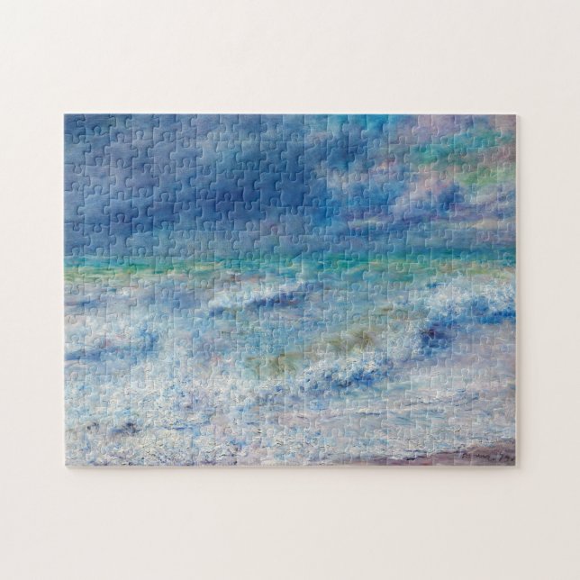 Blue Seascape by Renoir Impressionist Painting Jigsaw Puzzle (Horizontal)