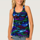 Blue Seascape Stained Glass Abstract