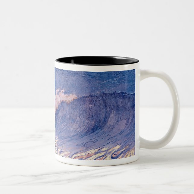 Blue seascape, Wave Effect, c.1893 Two-Tone Coffee Mug (Right)