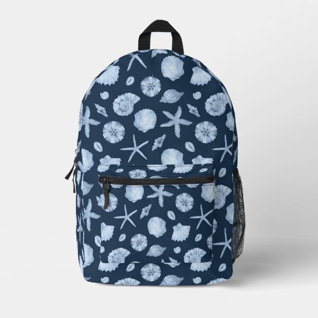 Blue Seashell Backpack (Front)