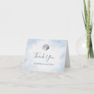 Blue Seashell Beach Thank You Card