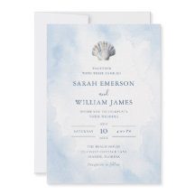 Blue Seashell Beach Wedding