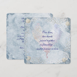 Blue Seashell Border with Netting Invitation