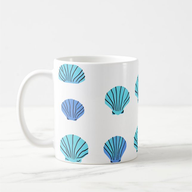 Blue Seashell Coffee Mug (Left)