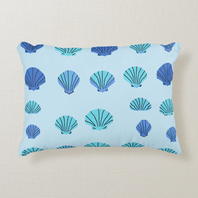 Blue Seashell Decorative Cushion (Front)