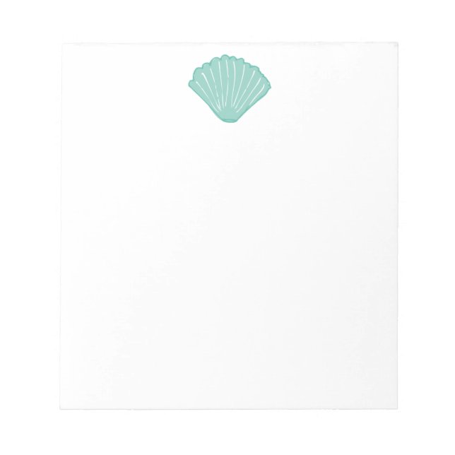 Blue Seashell Illustration Notepad (Front)