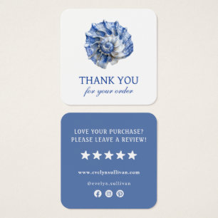 Blue seashell logo package insert