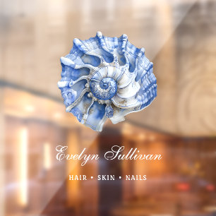 Blue seashell logo window cling