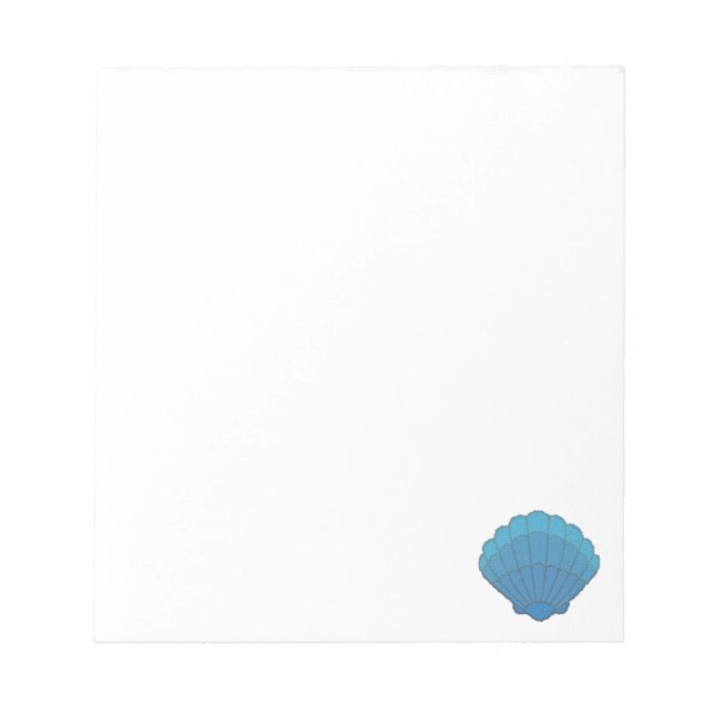 Blue Seashell Mosaic Custom Notepad (Front)