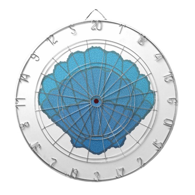 Blue Seashell Mosaic Dartboard (Front)