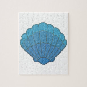 Blue Seashell Mosaic Jigsaw Puzzle