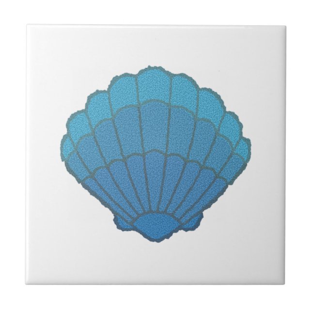 Blue Seashell Mosaic Tile (Front)