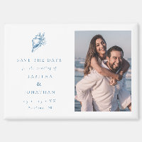 Blue Seashell Photo Coastal Wedding Save the Date