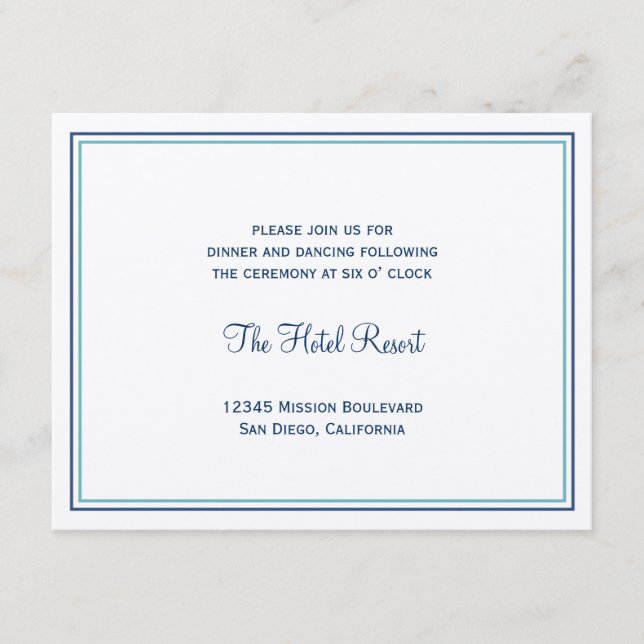 Blue seashell wedding wedding reception enclosure (Front)