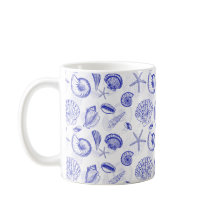 Blue Seashells Coffee Mug - Great for Beach Lovers