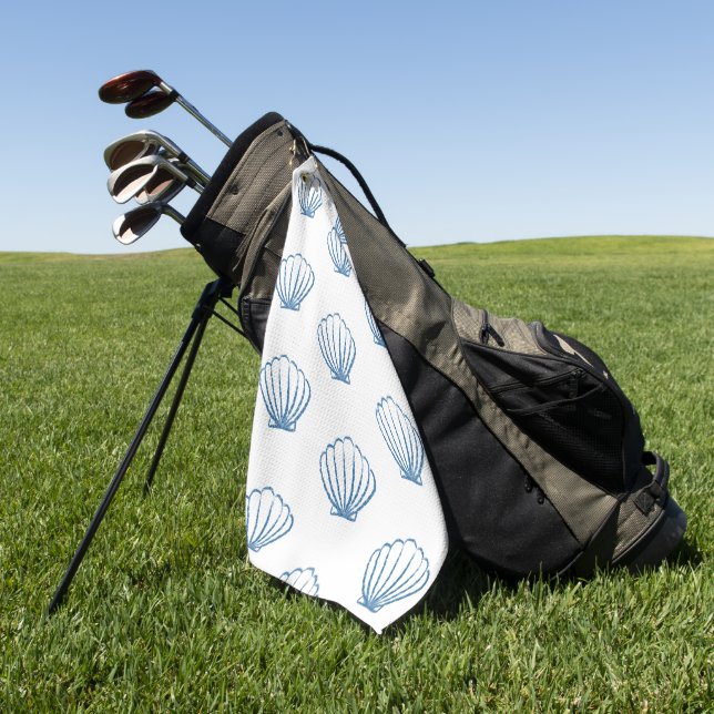 Blue Seashells  Golf Towel (Green)