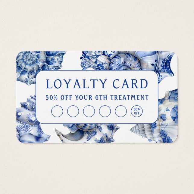 Blue seashells loyalty card (Front)